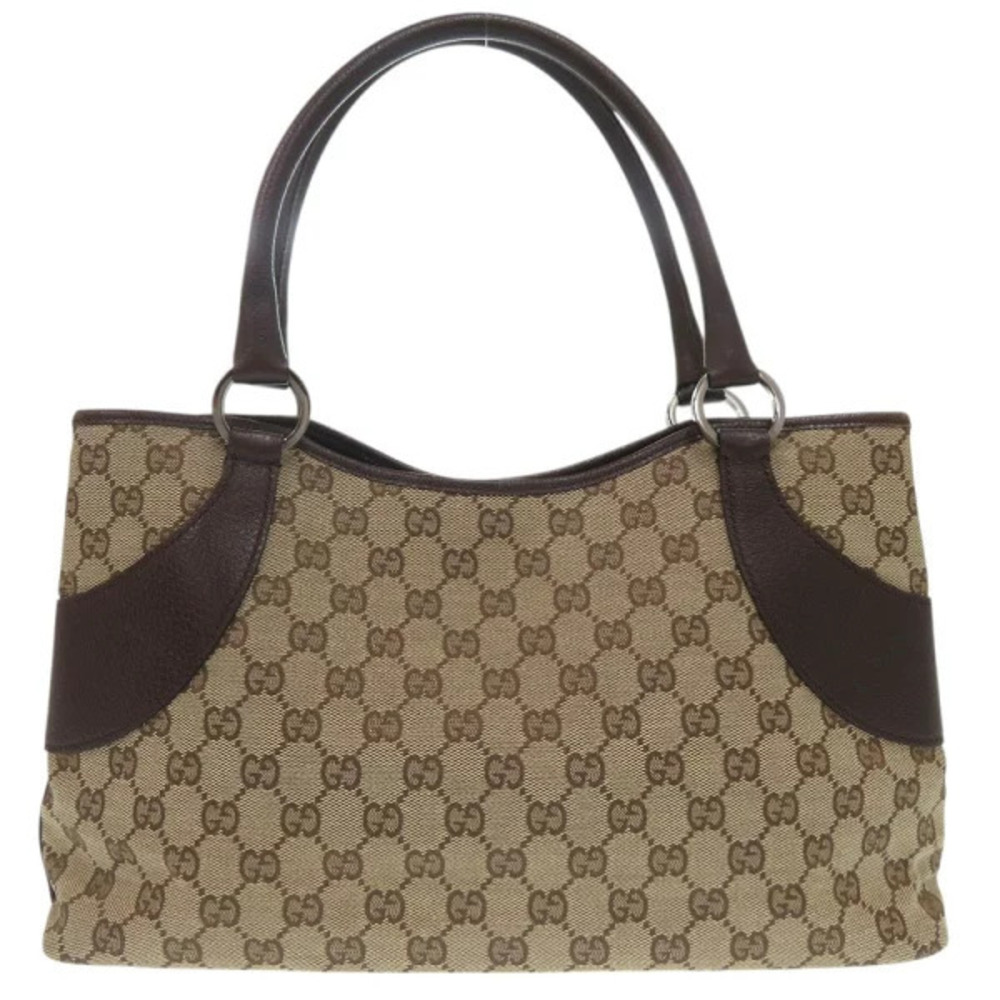 Gucci shoulder leather beige bag GG canvas handbag